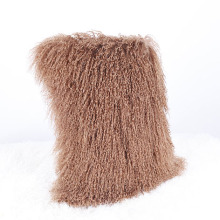 2018 Wholesale Soft Curly Mongolian Lamb Fur Cushion Cover